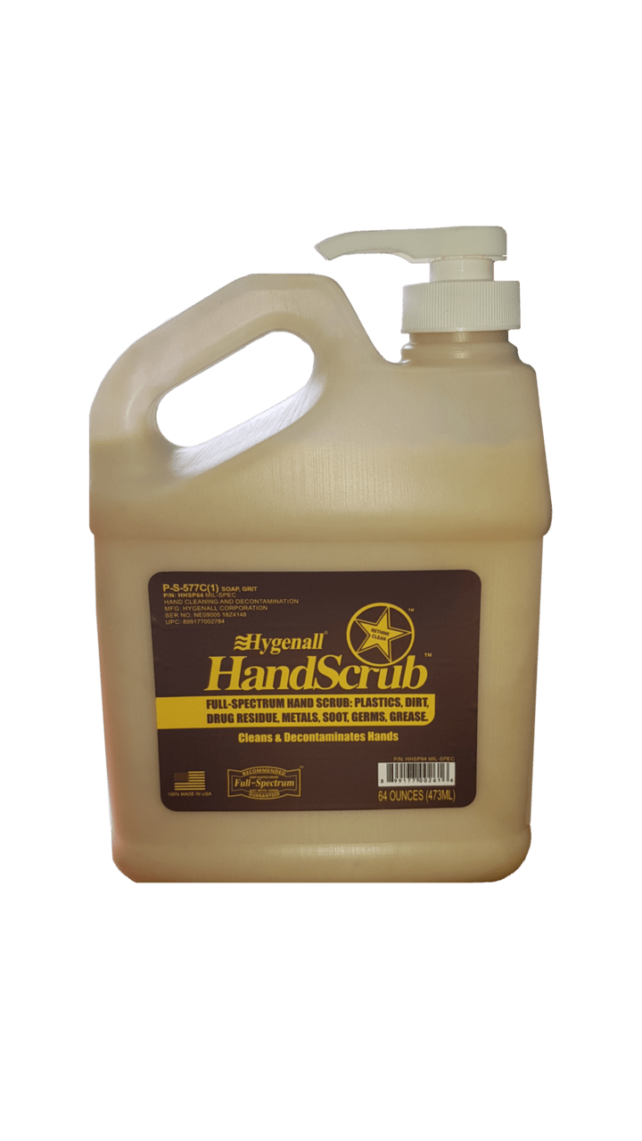 Hygenall HandScrub Pumice Hand Cleaner Heavy Duty Soap, 4 Bottles 64 oz. each. Removes Heavy Metals, Dirt, Grime, Grease, and Oil.